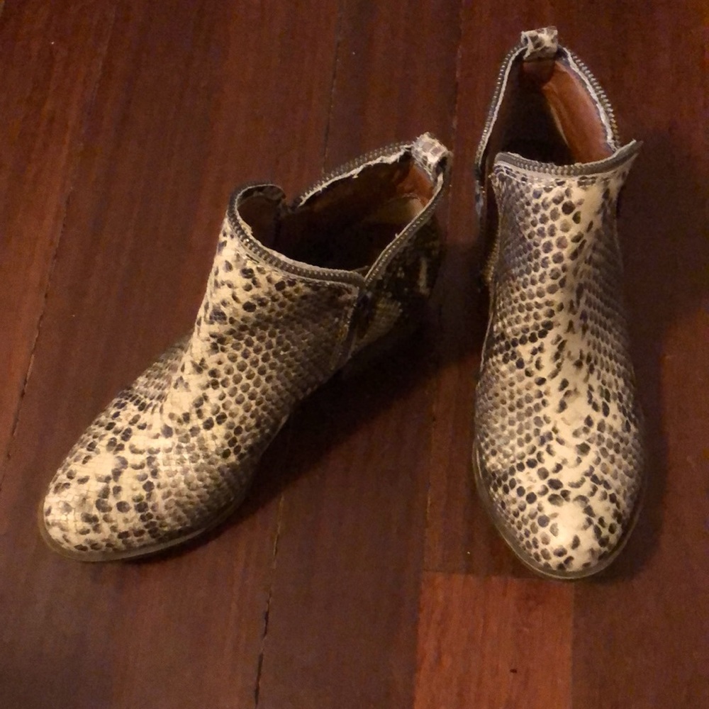 Lucky Brand Booties - snakeskin print leather